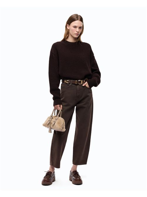 Pantaloni barrel fit in bull denim